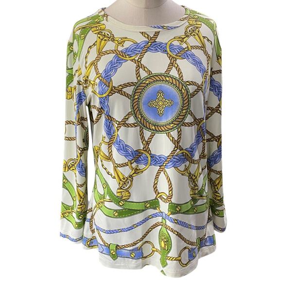 J.Mclaughlin Catalina Cloth Top Ropes Chains Medallions Cruise Wear Size medium - Picture 1 of 9